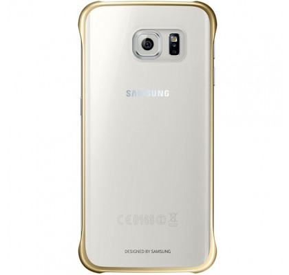 Husa Protective Cover Clear Samsung Galaxy S6 Edge Gold